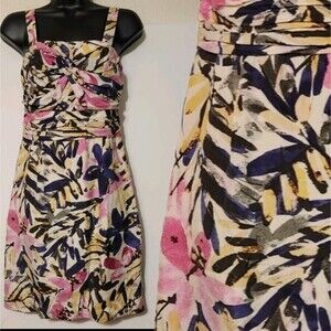 Banana Republic silk Mini Dress Hawaiian Boho Barbiecore Party SZ 00P